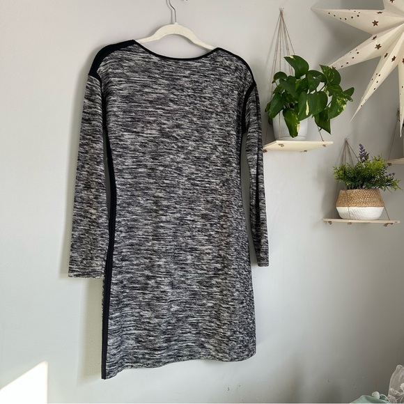 🩷ATHLETA RETREAT LONG SLEEVE GRAY BLACK HEATHER BODY CON MIDI DRESS SIZE SMALL - Picture 7 of 9